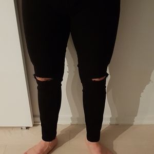 Zara Black Skinny Jean's with Rips at Knee
